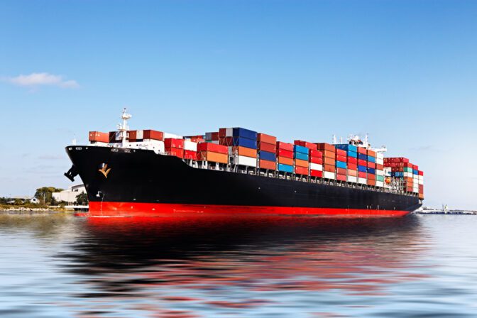 Cargo ship in the port